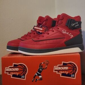 Rebound By Patrick Ewing - Orion Strap Red Size 9.5 Mens, New W/box
